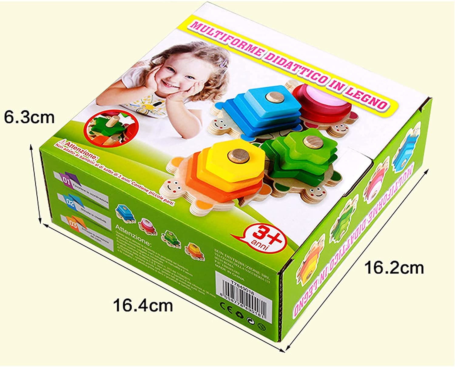 Drewniana zabawka do sortowania od 1 roku, puzzle wtykowe, drewniana z - obrazek 2