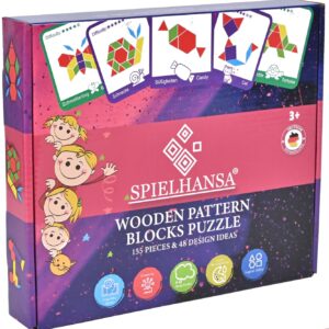 Montessori drewniane puzzle Tangram, 48 kart designerskich w języku ni