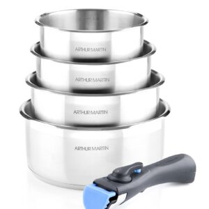 Naczynia kuchenne 5 sztuk z kutego aluminium, satynowe wnętrze z podzi