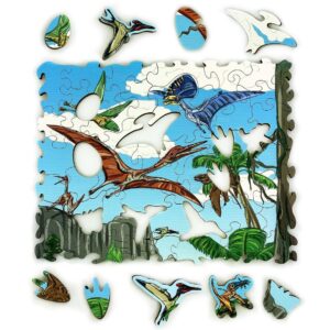 Ulanik Drewniane Puzzle Latające Dinozaury - Gra Edukacyjna dla Dzieci