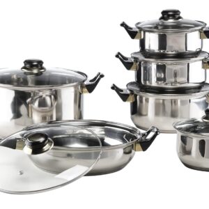 Zestaw przyborów kuchennych 12 szt. - patelnie, garnki, słoiki do domu