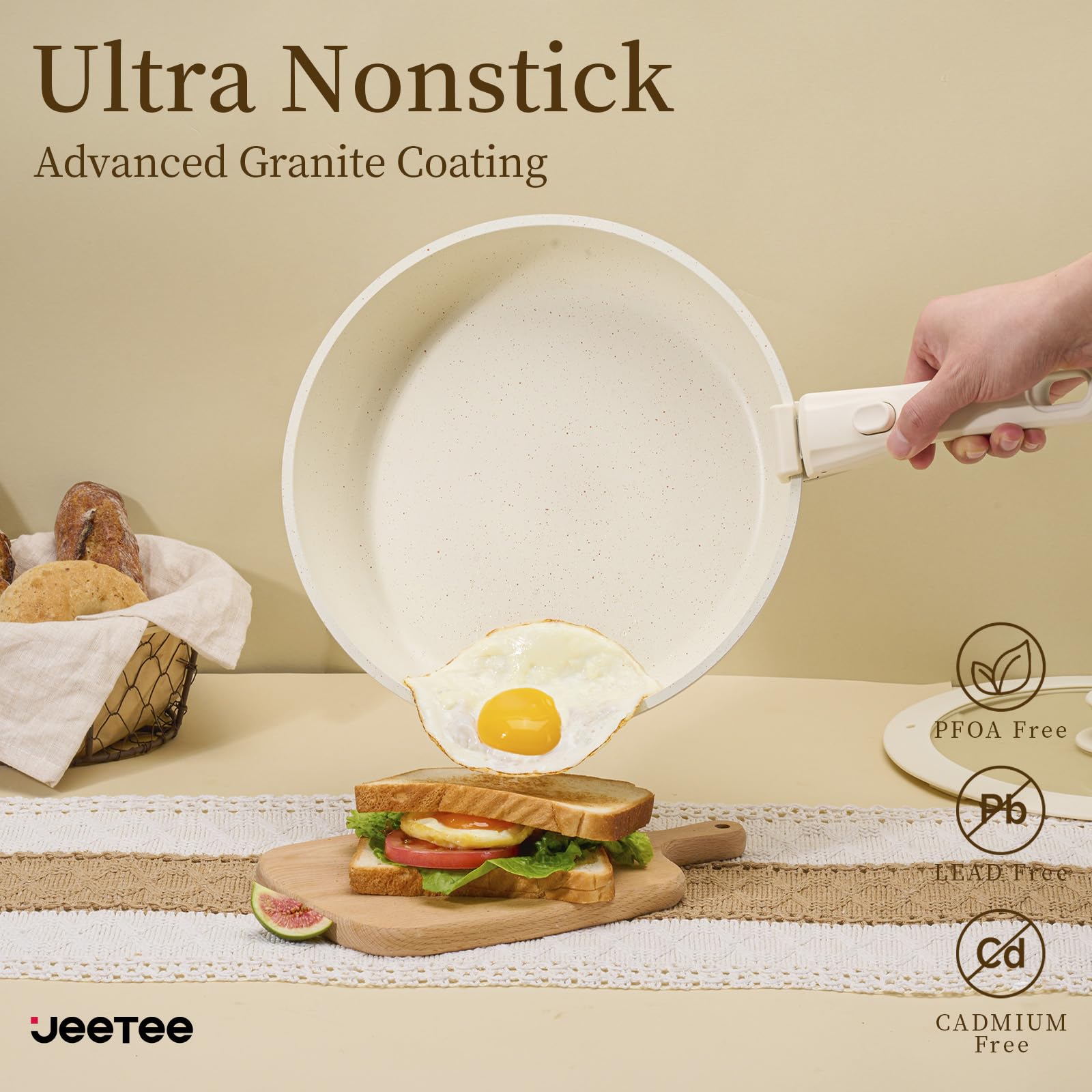 JEETEE Zestaw garnków i patelni nieprzywierających 17 szt., zestawy na - obrazek 8