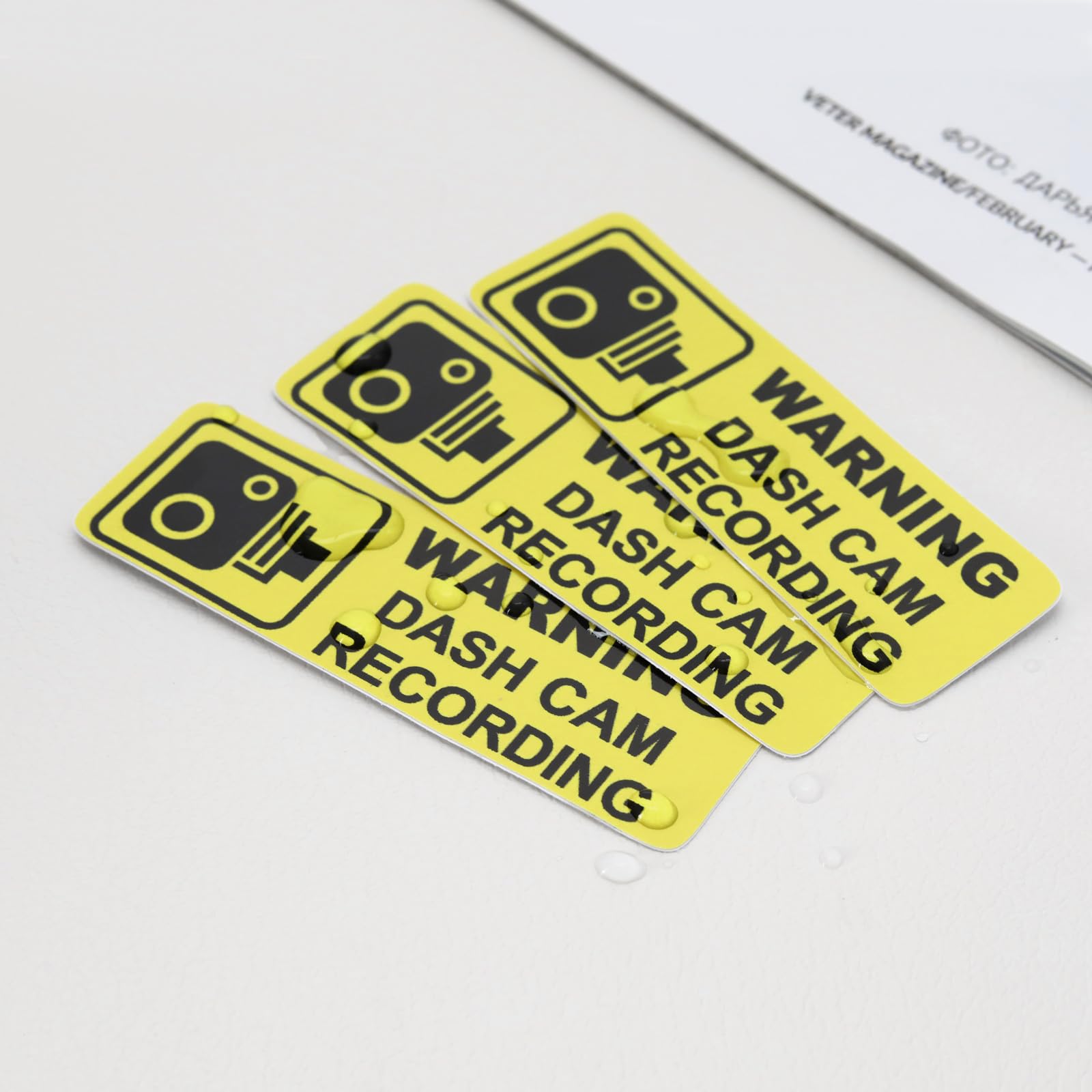 10 Szt. Naklejki Ostrzegawcze Na Kamerę Rozdzielczą PCW 89 x 28 mm - O - obrazek 3