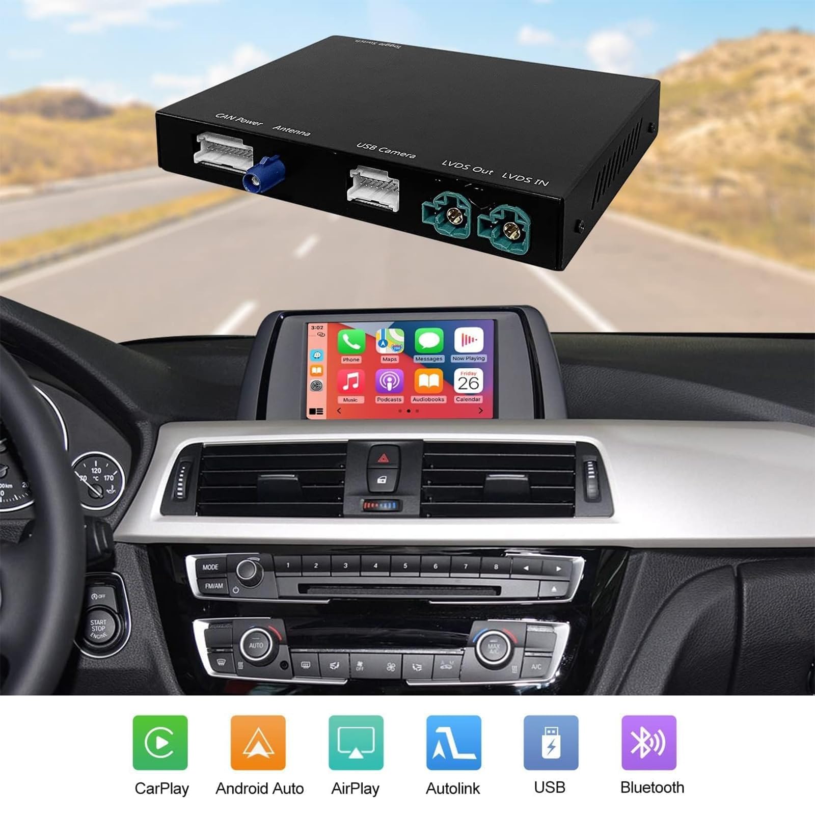 Road Top Bezprzewodowy Carplay Android Auto do BMW NBT System 3 4 5 6 - obrazek 4