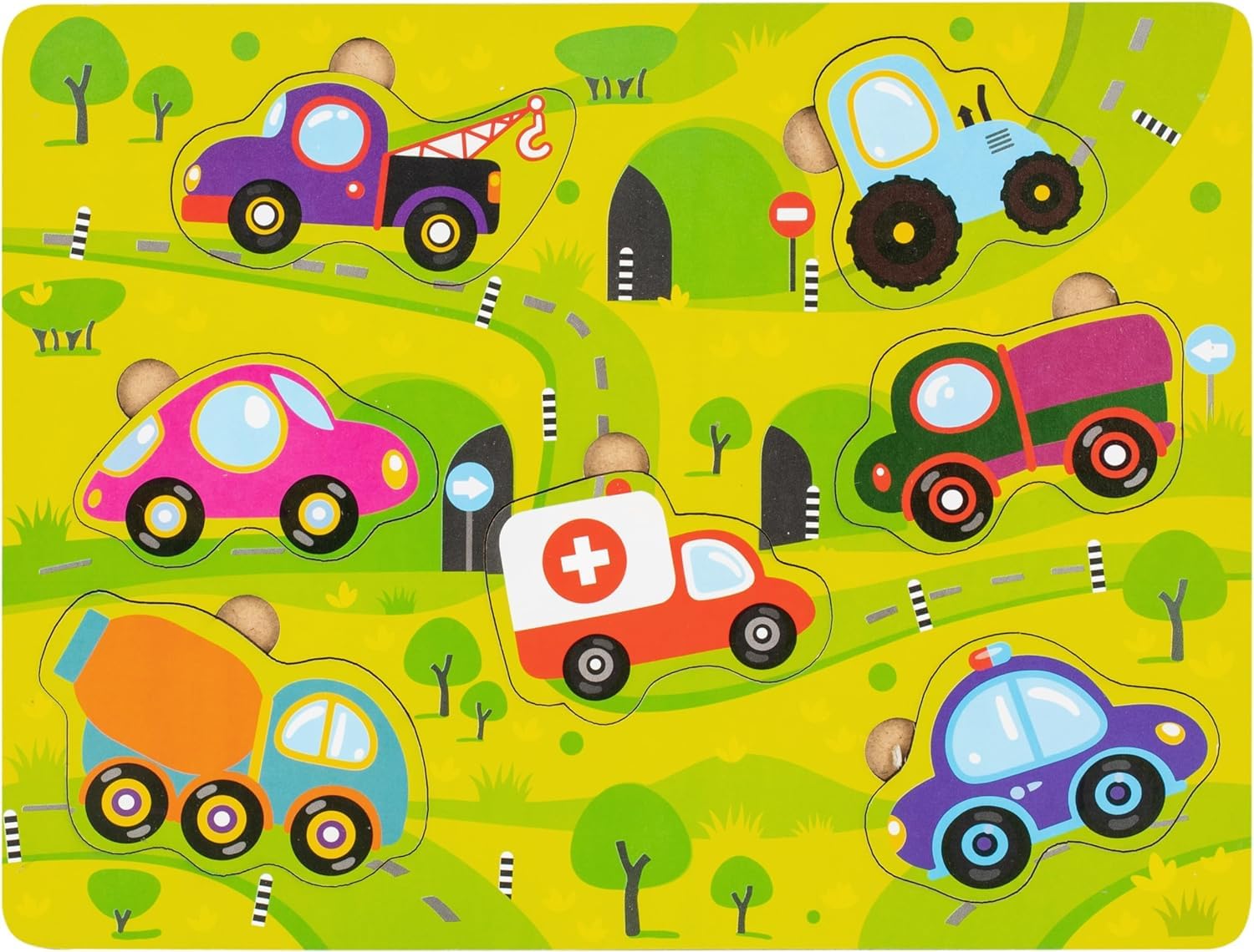 FANCY BABY Drewniane Puzzle Montessori 3w1, Zestaw Układanek dla Dziec - obrazek 5