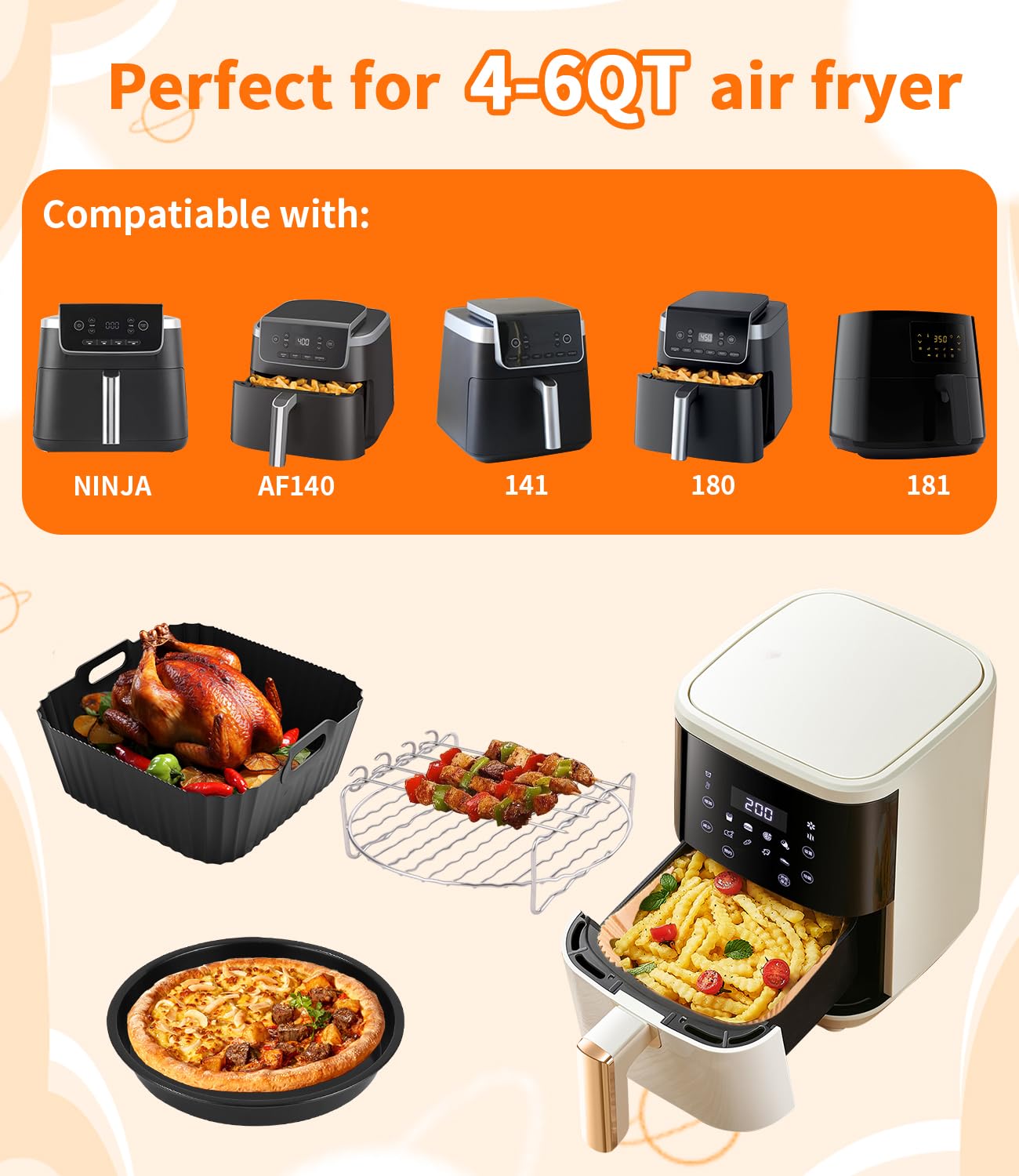 Zestaw akcesoriów do frytownicy powietrznej 6 el. Ninja 4-6QT - obrazek 7