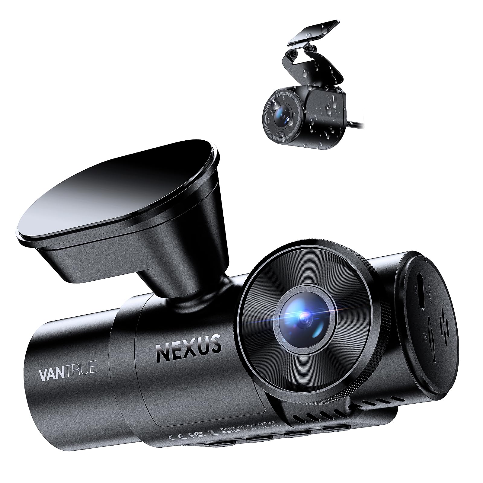VANTRUE N4S 3-kanałowa kamera samochodowa 1944p z GPS, WiFi i noktowizorem