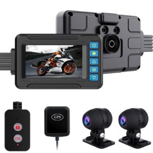 OBEST System podwójnej kamery motocyklowej, 3-calowy wyświetlacz LCD 1