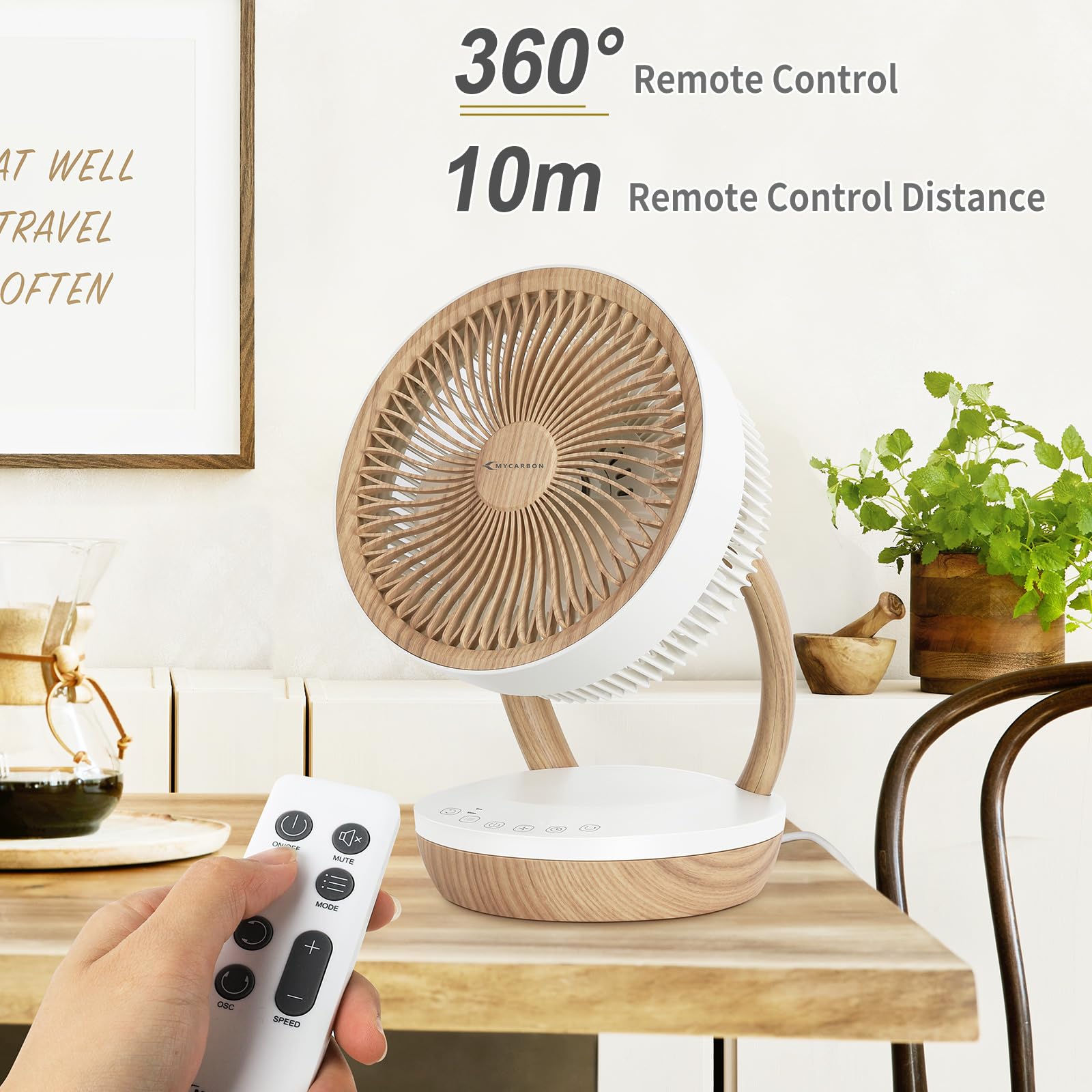 Cichy wentylator MYCARBON DC 20 dB 1850 m³/h do sypialni, 8 trybów Eco - obrazek 3