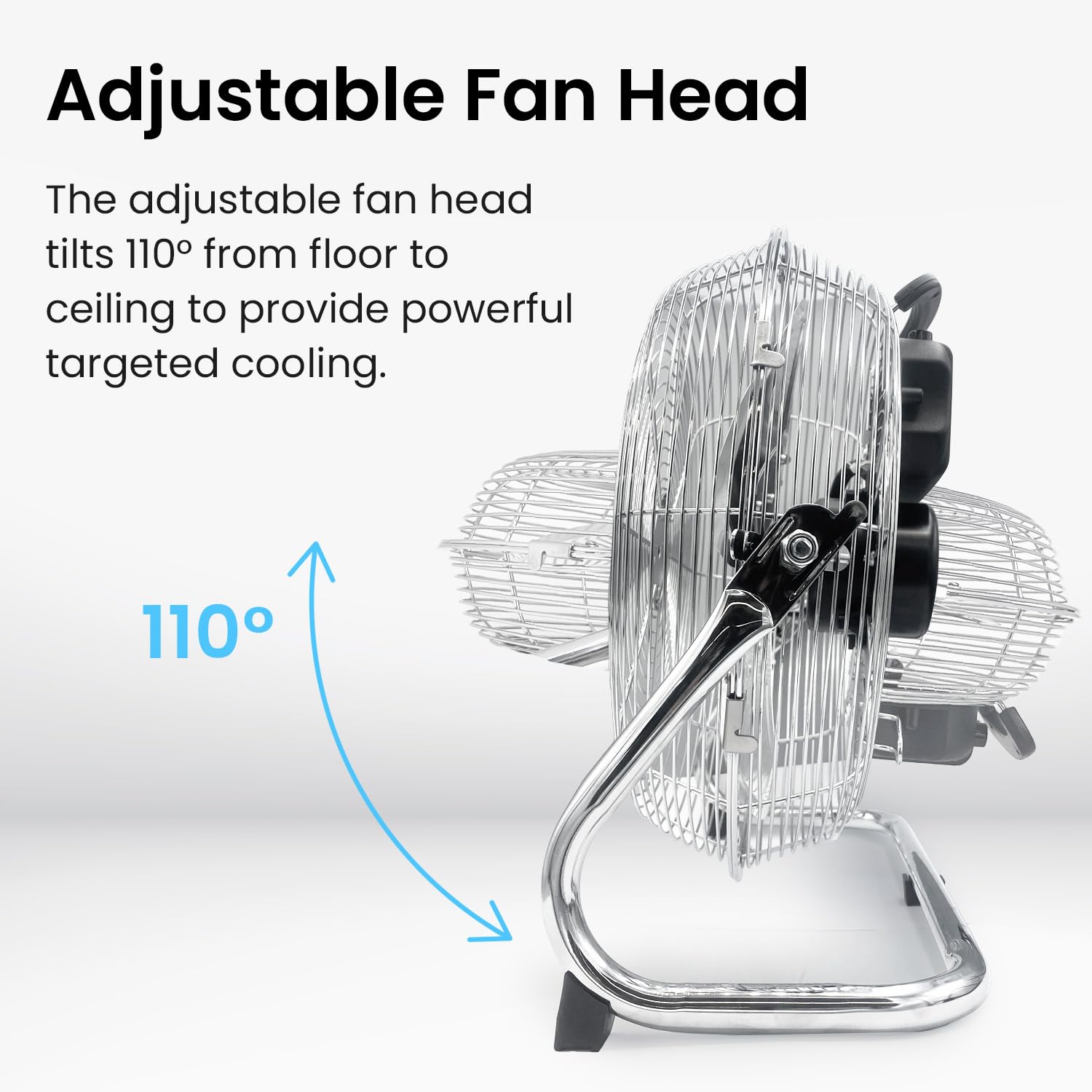 Przenośny wentylator Pro Breeze 12″ Chrome z oscylacją i 3 prędkościami - obrazek 4