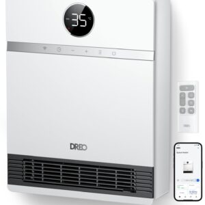 Dreo Inteligentny konwektor ścienny, wylot wentylatora 30°, 2000 W, re