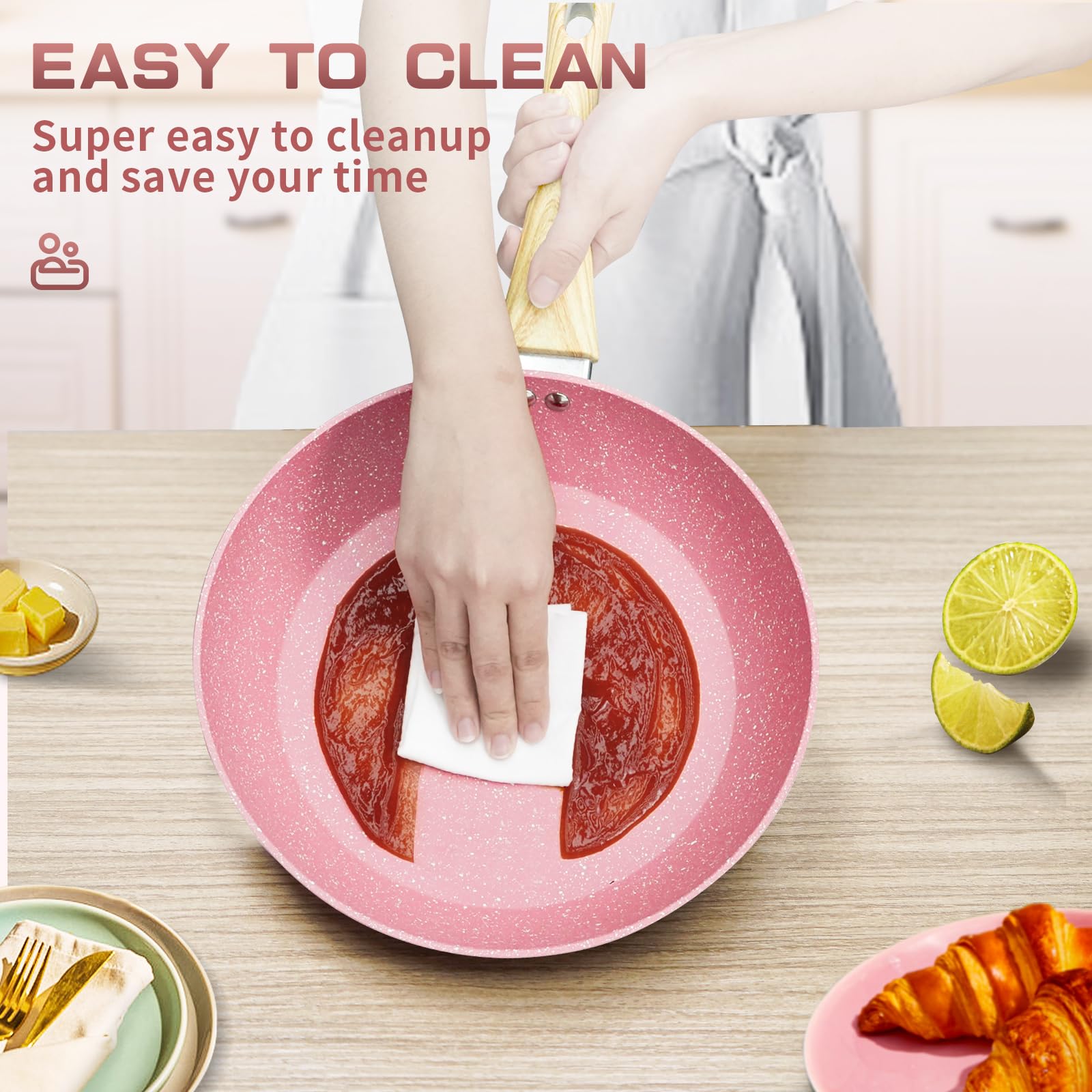 Innerwell Zestaw Garnków 4 szt. Indukcyjne Patelnie i Ceramiczne Garnki PFOA Free - obrazek 3