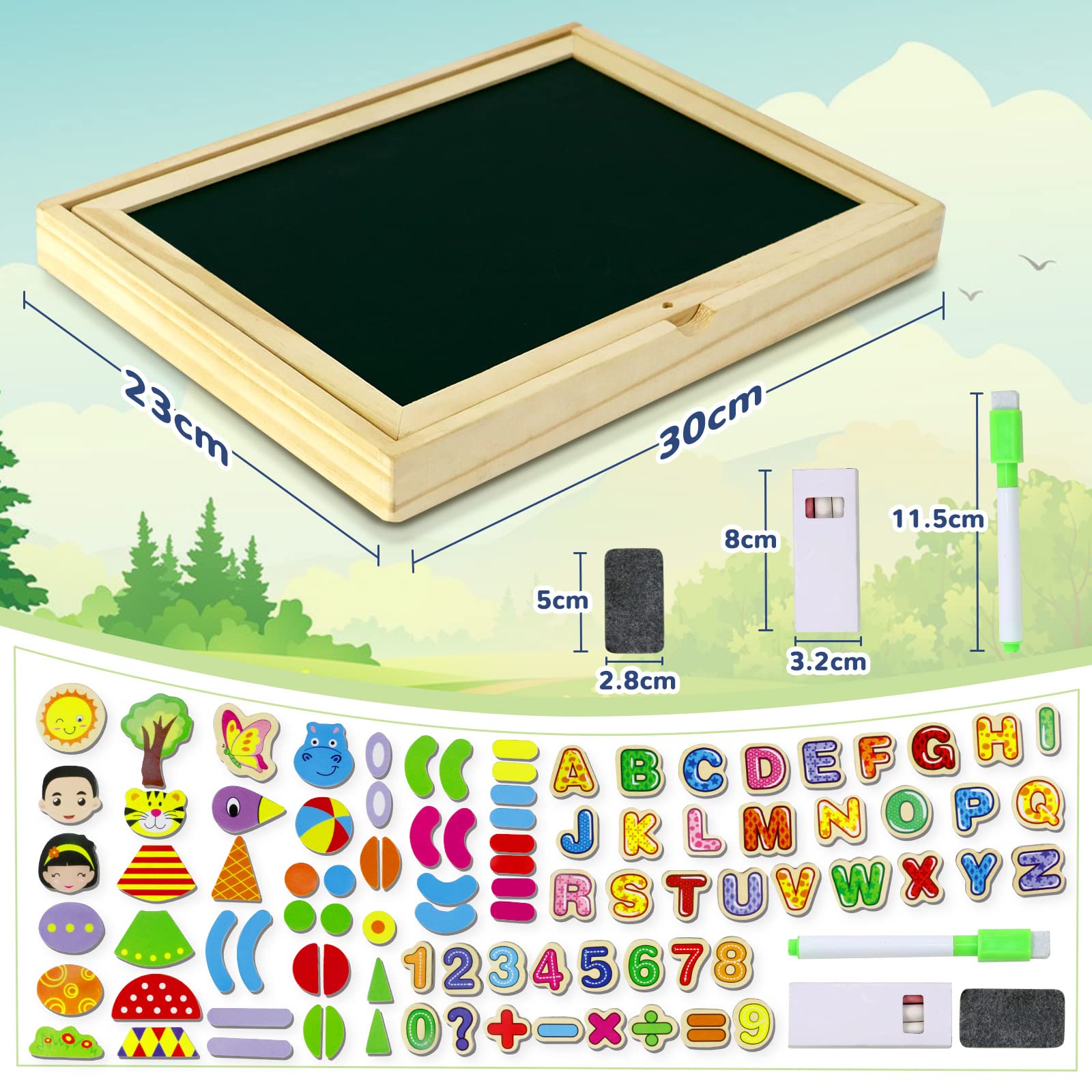 Yoptote Tablica Magnetyczna Montessori dla Dzieci 2-4 lata – Litery i Cyfry - obrazek 2