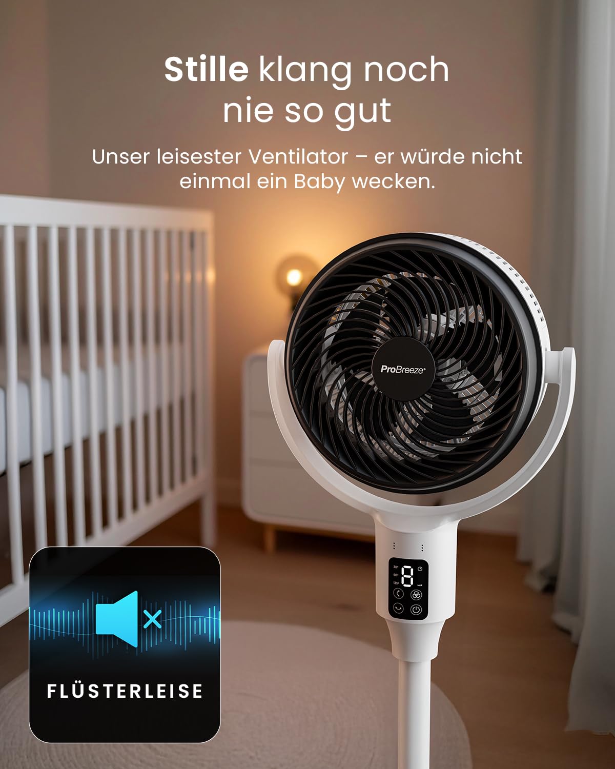 Wentylator kolumnowy Pro Breeze 109 cm - 29 dB Supercichy - Wyświetlac - obrazek 8