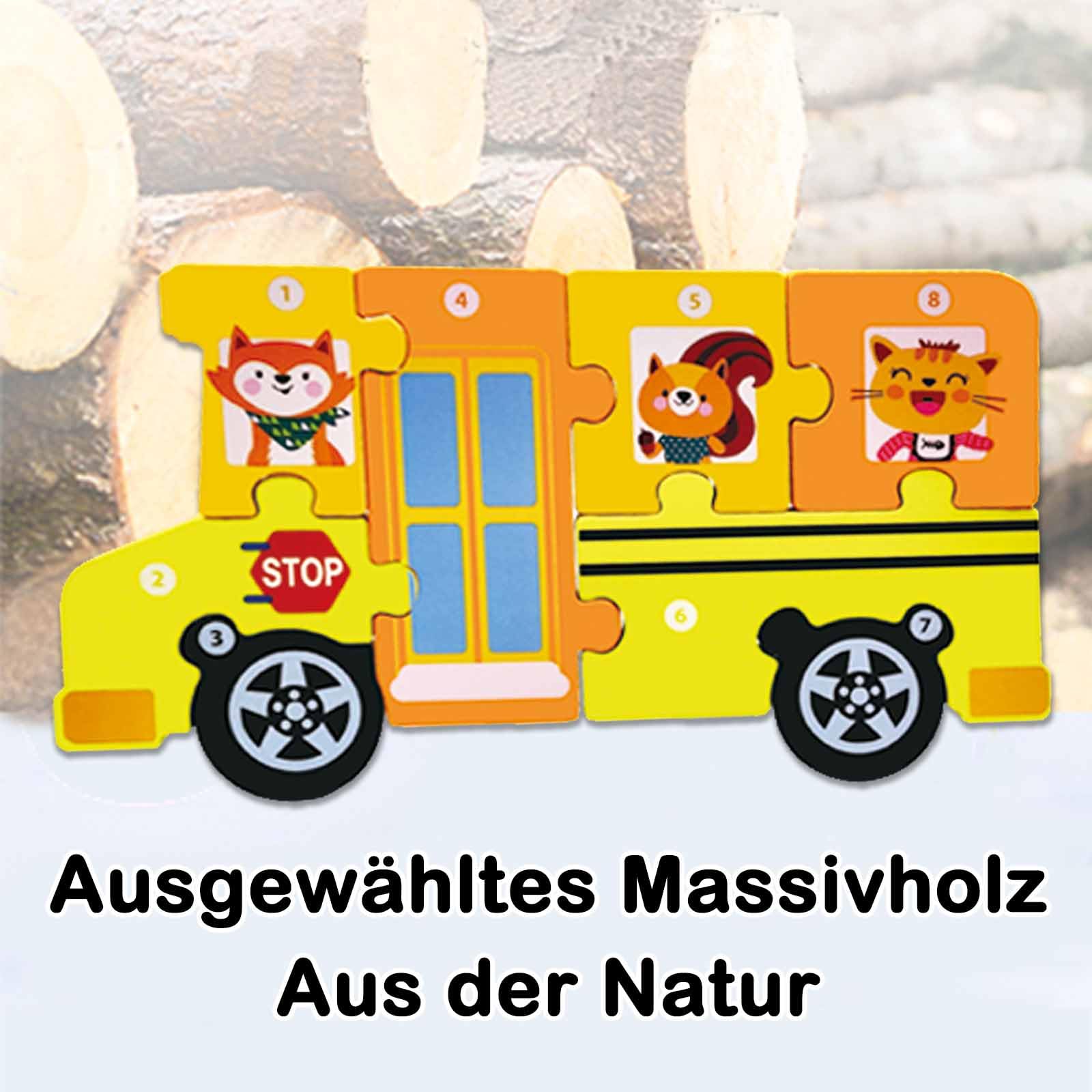 Drewniane Puzzle Montessori Dr. MUYA - Samochody Strażacki i Policyjny 3-5 lat - obrazek 3