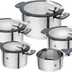 ZWILLING Simplify Edelstahl-Kochtopfset, 5-teilig, Mit integriertem Si