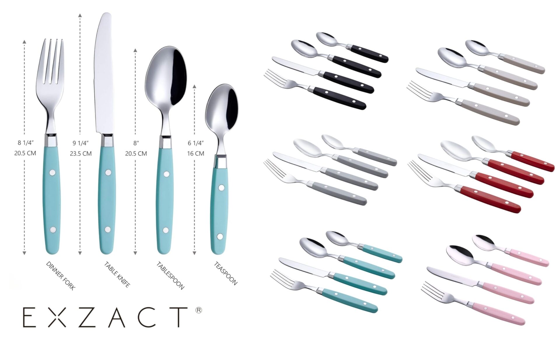EXZACT Zestaw sztućców 24 szt. ze stali nierdzewnej w stylu retro - obrazek 2