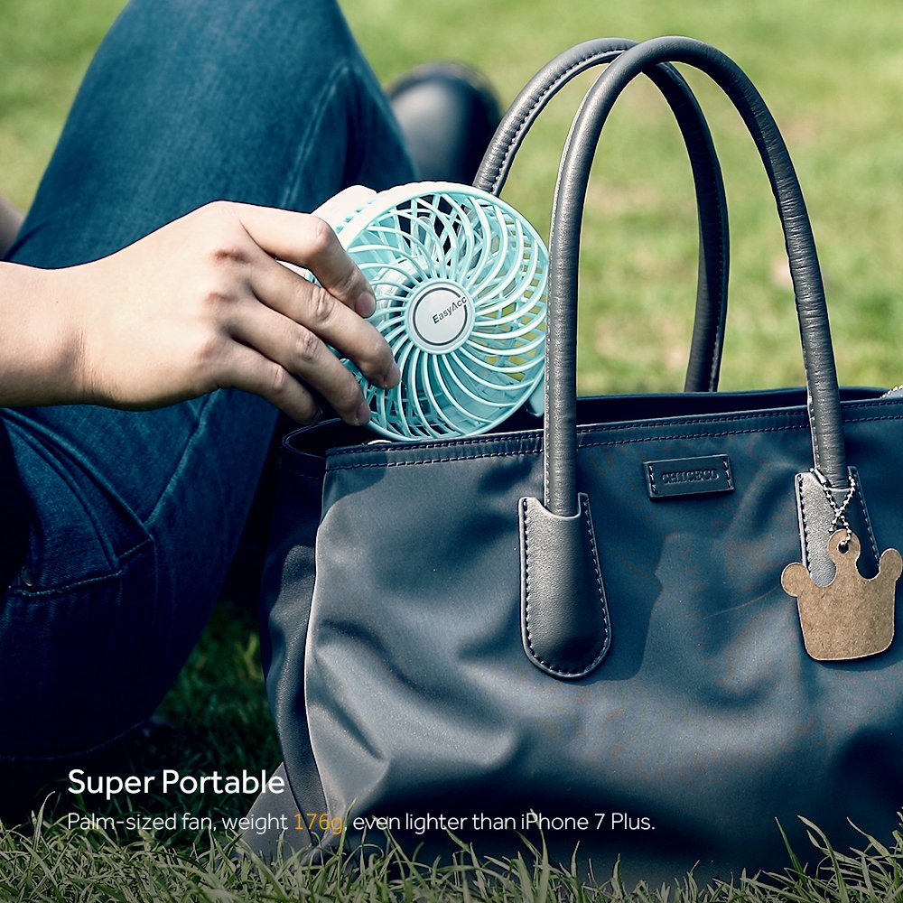 EasyAcc Elektryczny wentylator ręczny z ładowalnym uchwytem 2600 mAh, - obrazek 5