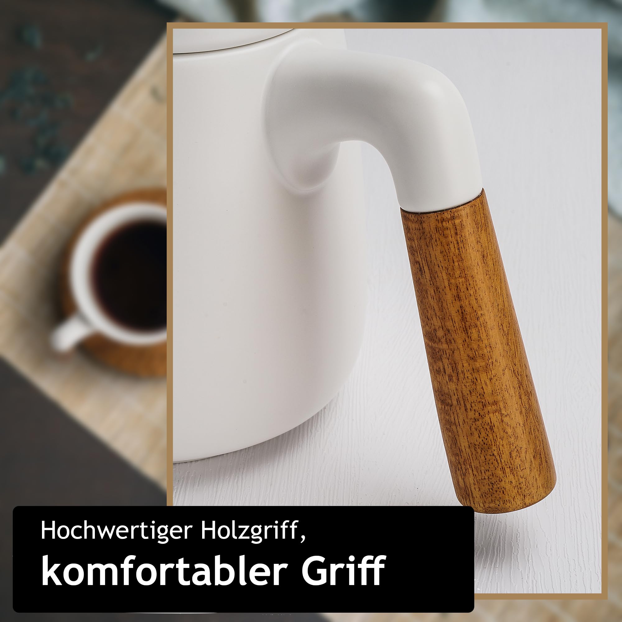 Ceramiczny zestaw do herbaty MIAMIO 1000 ml z kubkami i zaparzaczem - obrazek 2