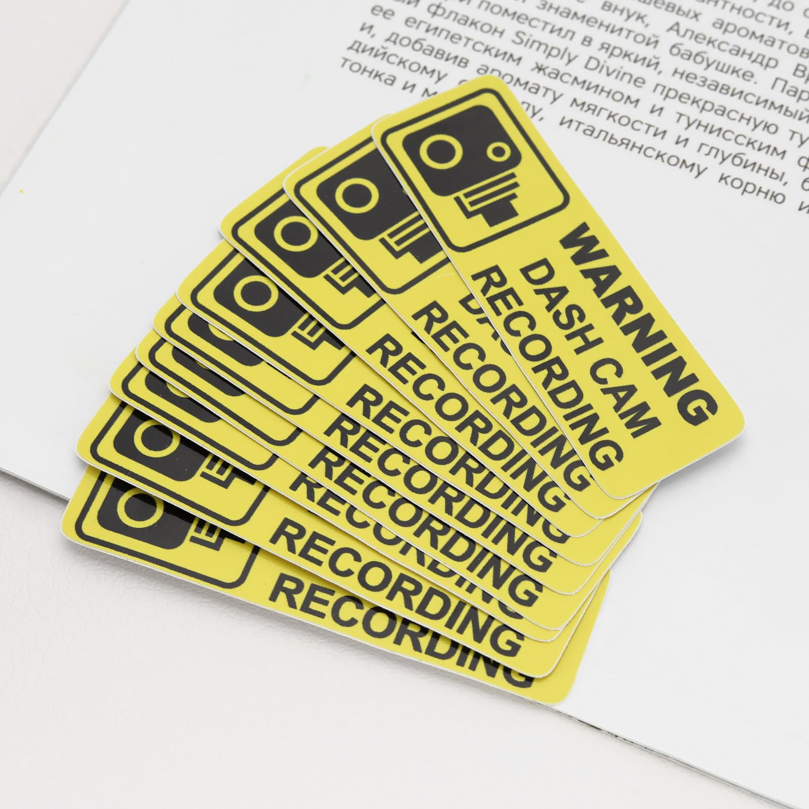 10 Szt. Naklejki Ostrzegawcze Na Kamerę Rozdzielczą PCW 89 x 28 mm - O - obrazek 2