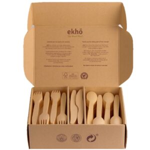 Ekho The Wood Way! Ekologiczne sztućce jednorazowe z drewna - 300 szt