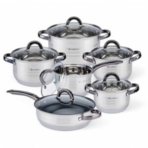 EliteHoff Zestaw Garnków Indukcyjnych, 7-Warstwowy Garnek ze Stali Nie