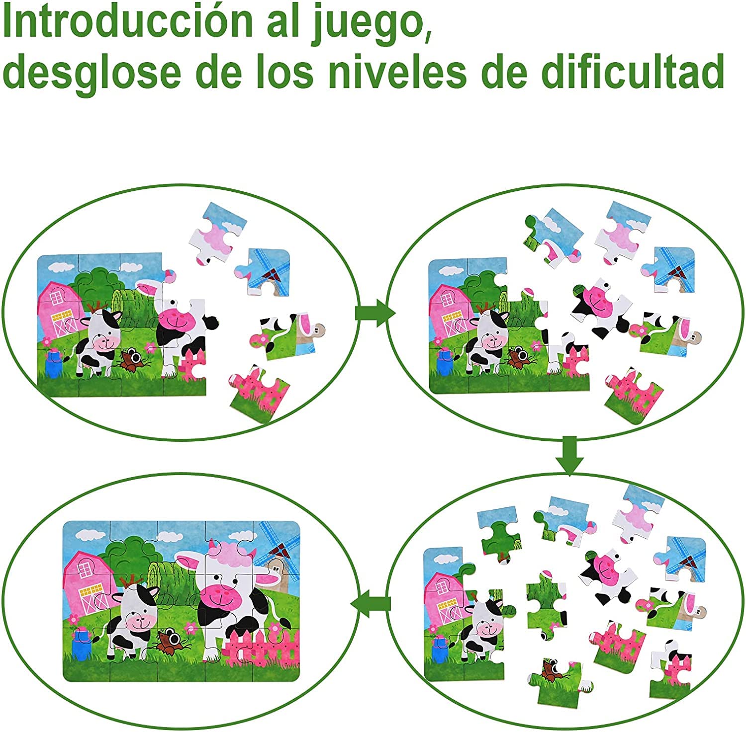 Drewniane Puzzle Fabu 8szt – Edukacyjne Klocki Zwierząt dla Dzieci 3-5 lat - obrazek 6