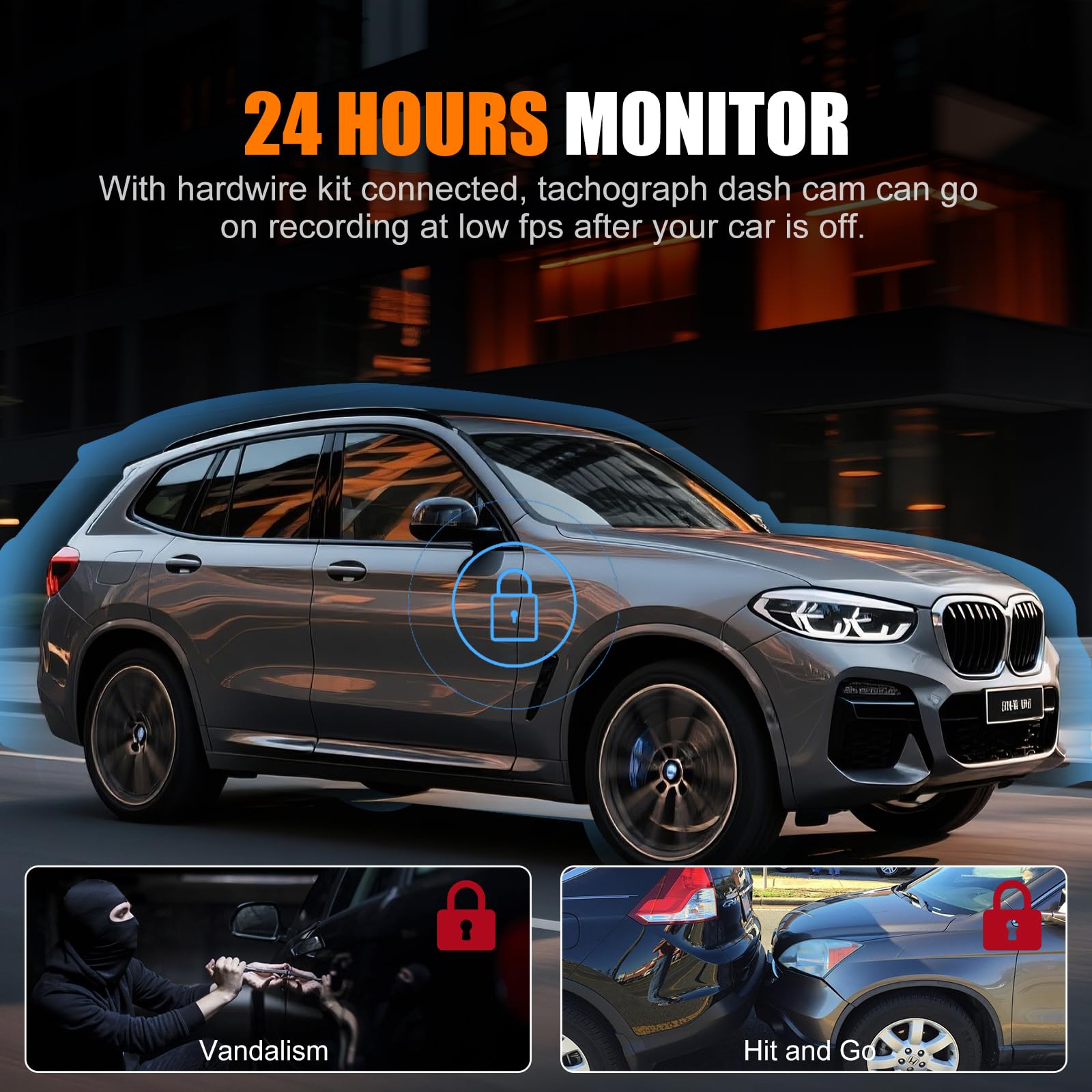 Kamera samochodowa 4K 1080P 3-kanałowa 170° z WiFi i noktowizorem - obrazek 4