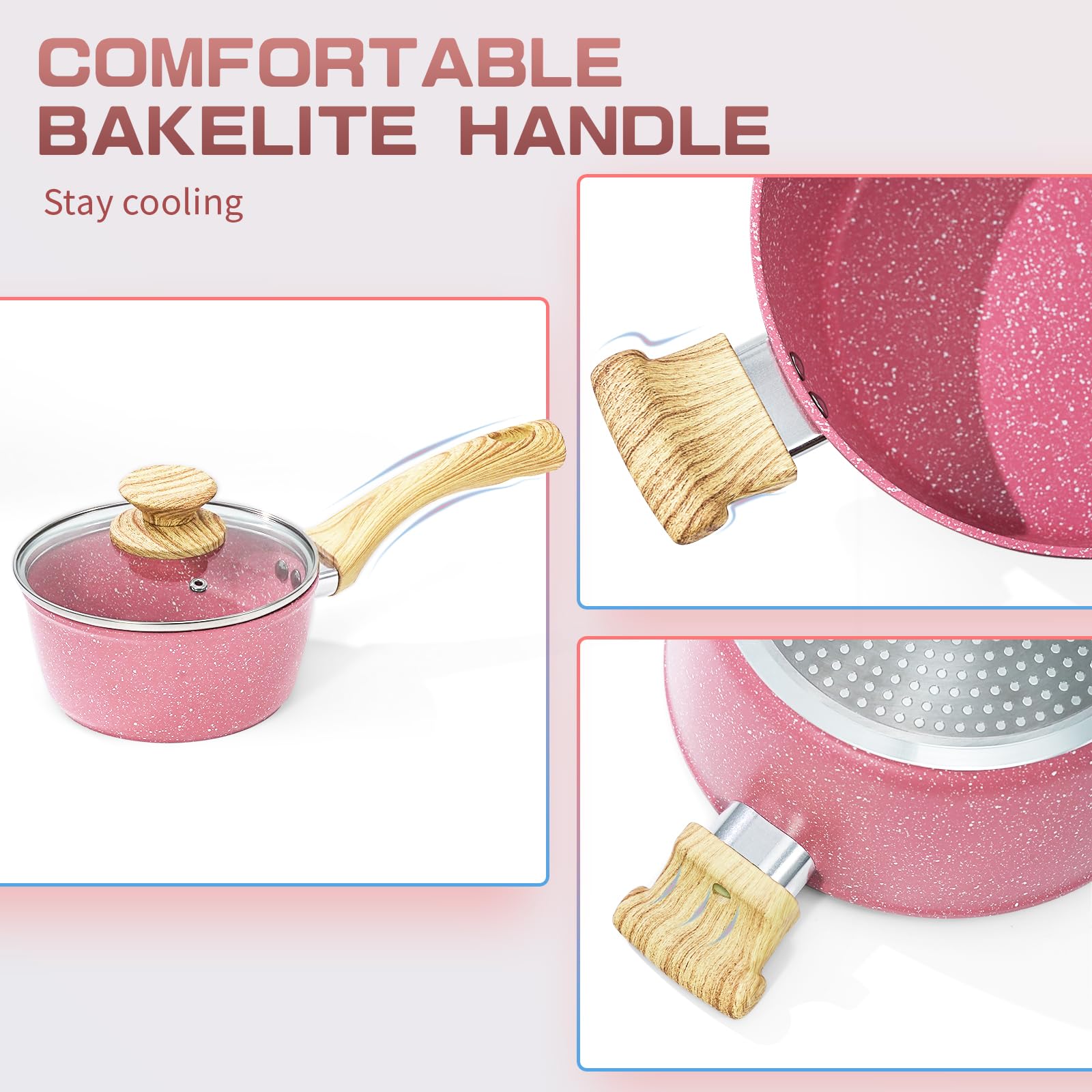 Innerwell Zestaw Garnków 4 szt. Indukcyjne Patelnie i Ceramiczne Garnki PFOA Free - obrazek 5