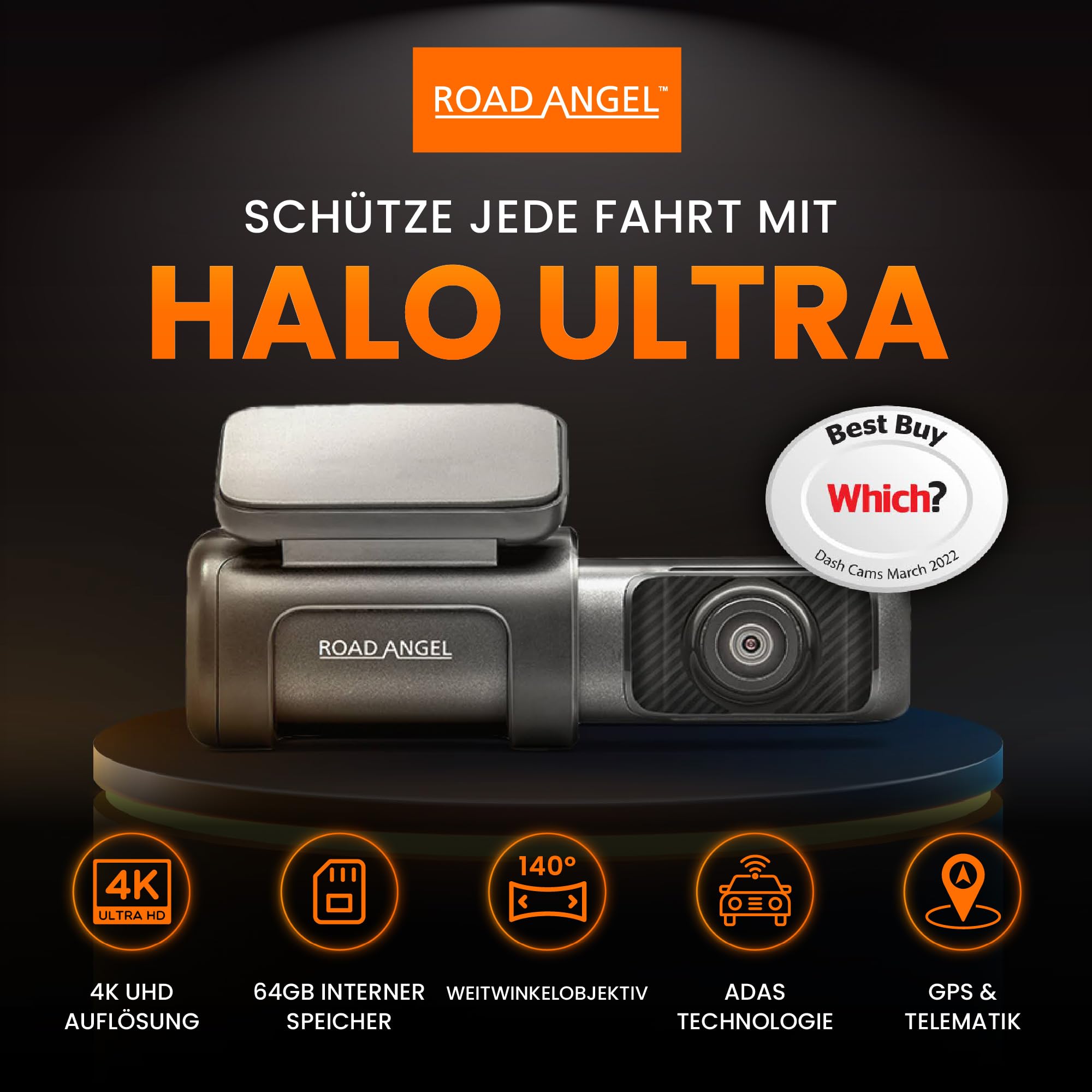 Kamera samochodowa Road Angel Halo Ultra 4K UHD z GPS i Wi-Fi 2022 - obrazek 8