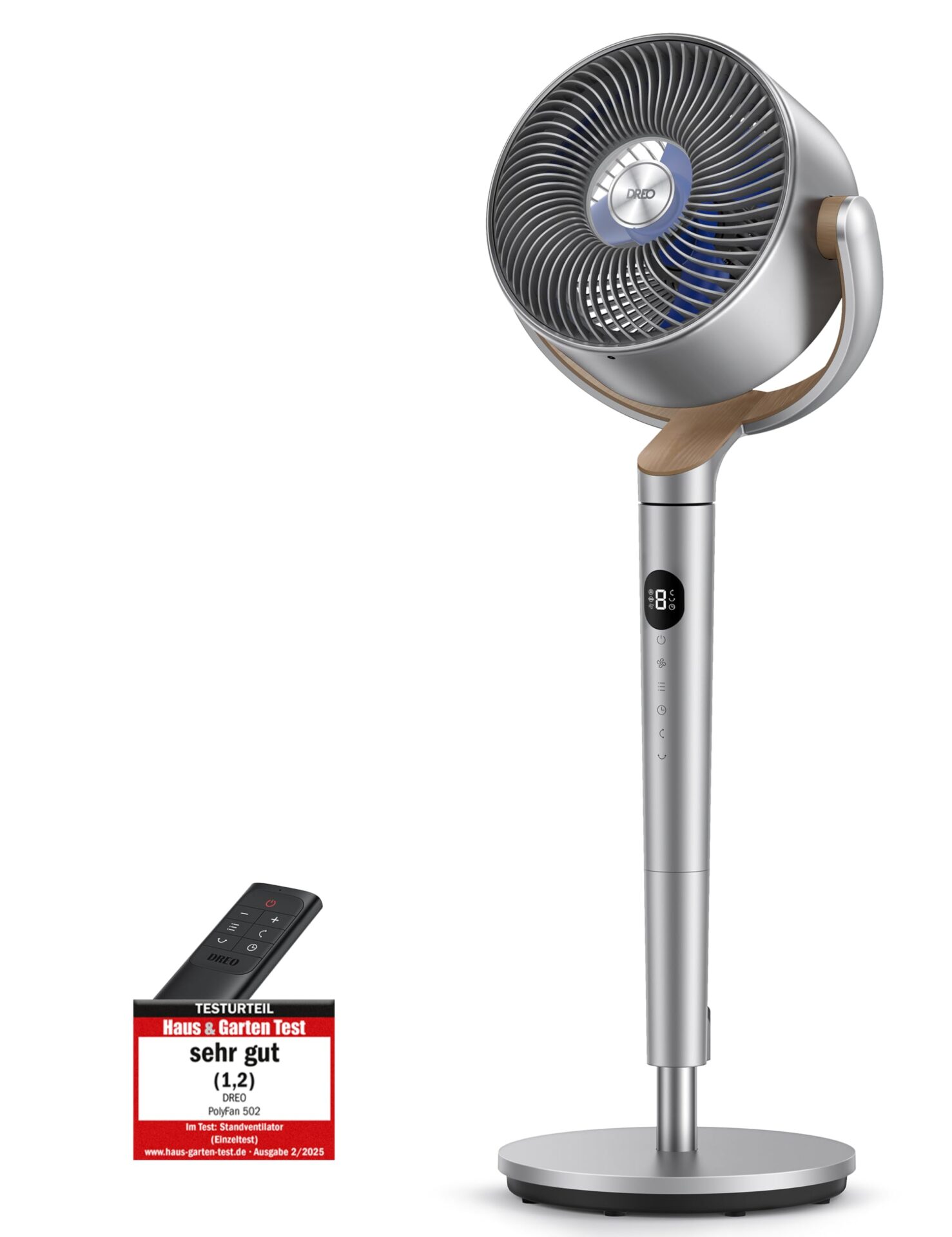 Cichy wentylator Dreo 23dB, 120° oscylacja, 8 prędkości, 102CM wysokości