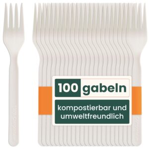 HAAGO Zestaw sztućców 100 widelców, białe (18 cm / 7") - przyjazne dla