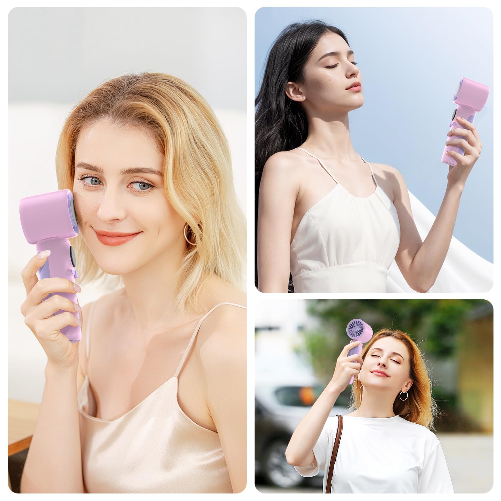 Przenośny wentylator ręczny 4000 mAh z regulacją prędkości i wyświetlaczem - obrazek 2