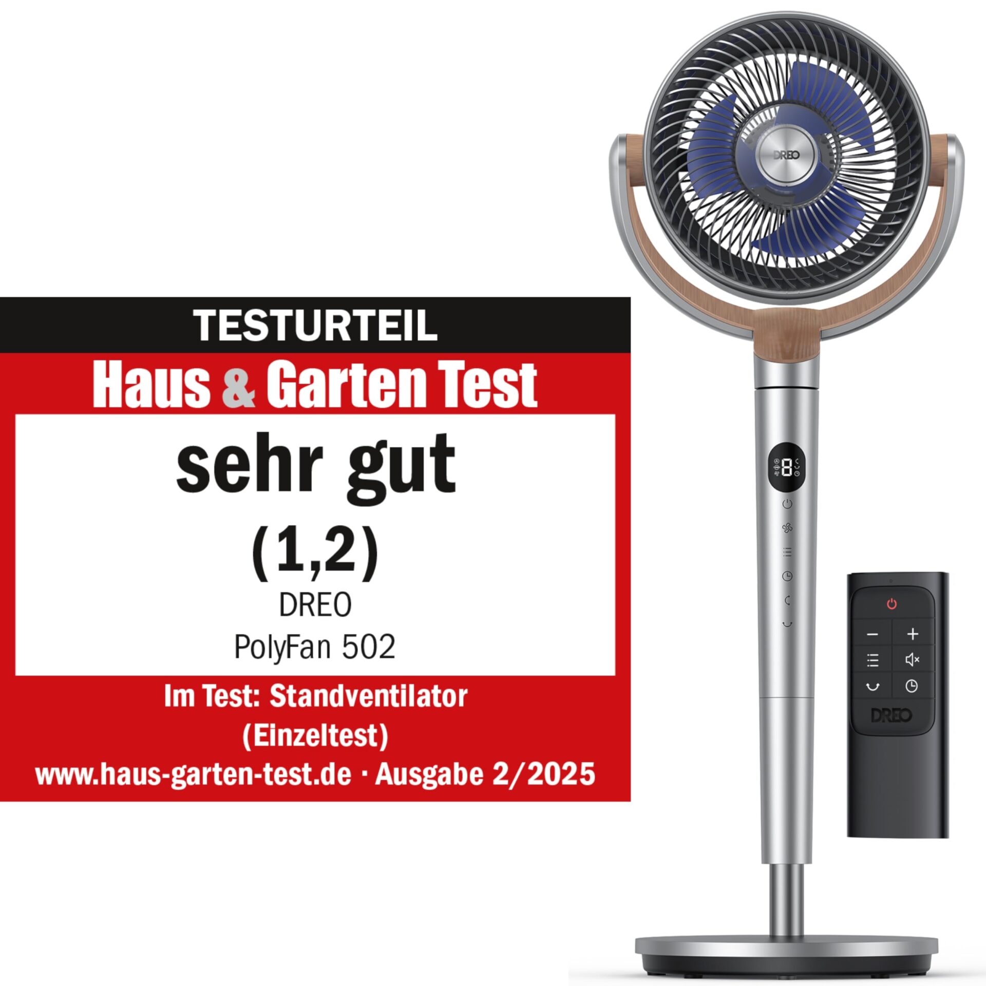 Cichy wentylator stojący Dreo 23 dB, oscylacja 120°, turbo cyrkulator powietrza - obrazek 7