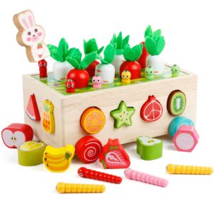 WolinTek Drewniane Gry Wędkarskie Magnetyczne – Edukacyjne Puzzle dla Dzieci