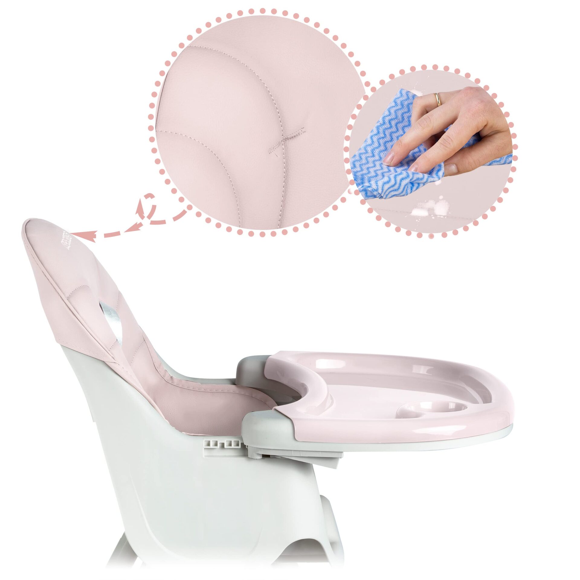 Ricokids Krzesełko do karmienia Milo dla dzieci składane tacka - obrazek 10