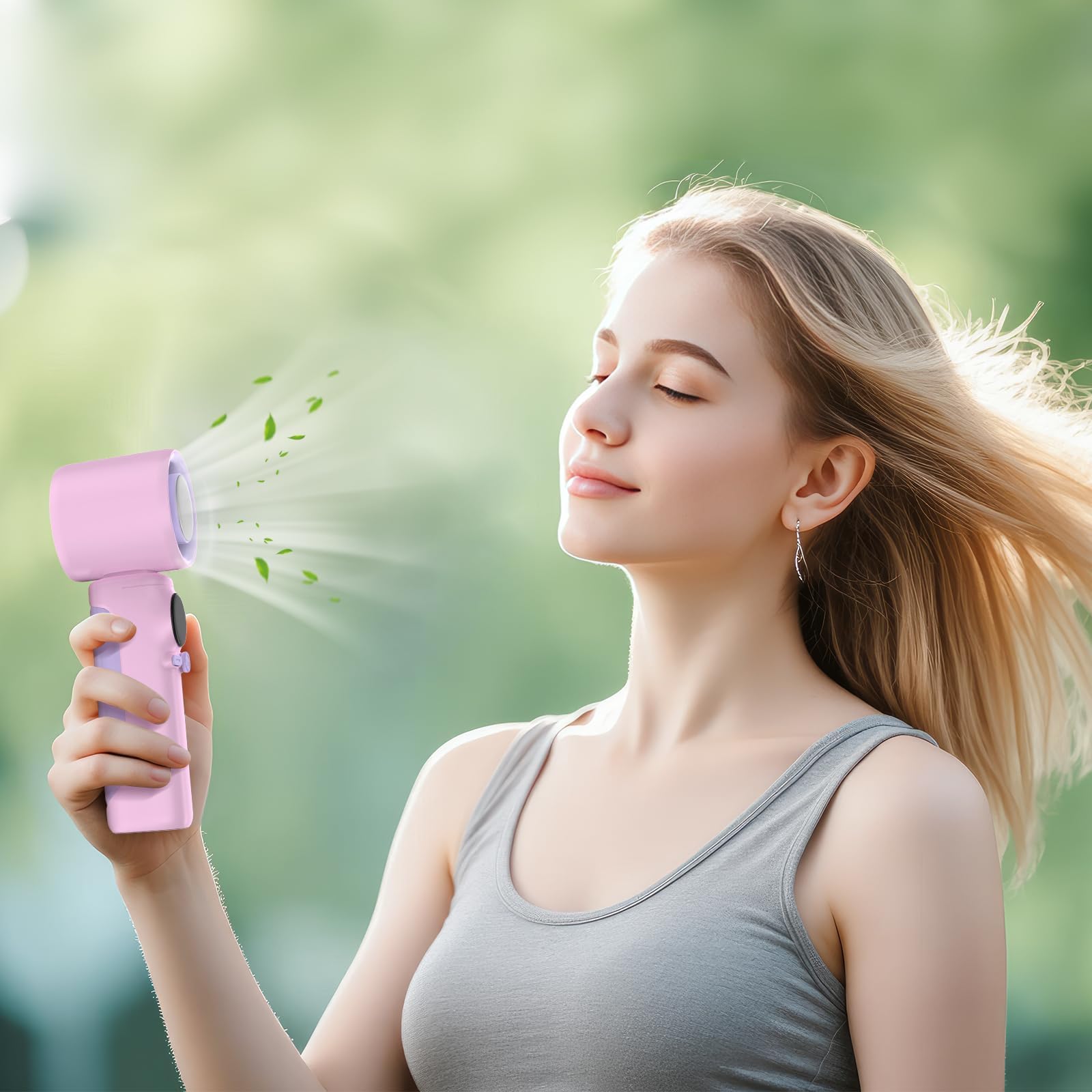 Przenośny wentylator ręczny 4000 mAh z regulacją prędkości i wyświetlaczem - obrazek 4