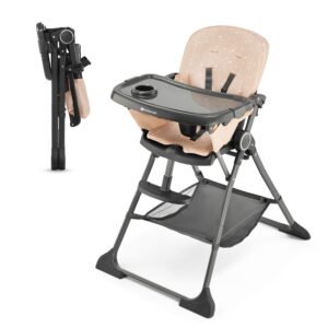 Krzesełko do karmienia Kinderkraft FOLDEE - Składane, różowe, regulowane