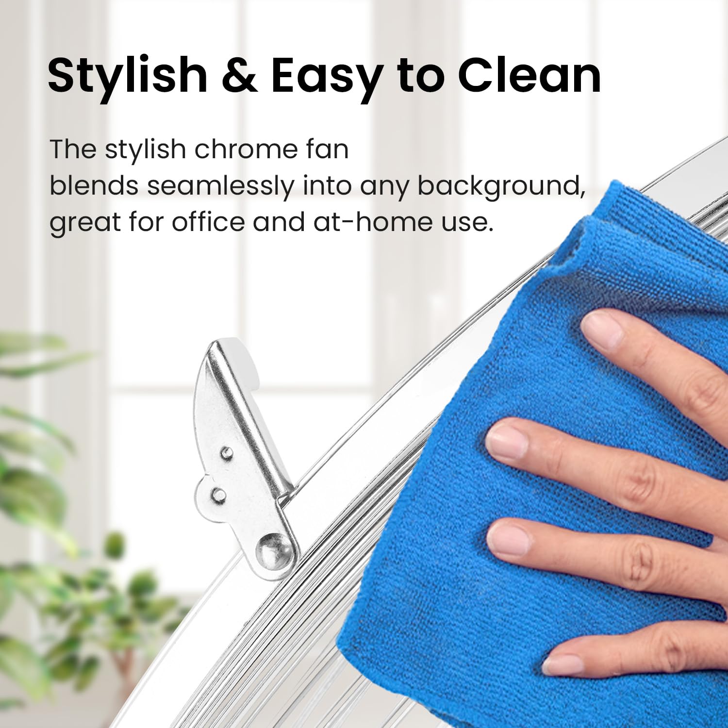 Przenośny wentylator Pro Breeze 12″ Chrome z oscylacją i 3 prędkościami - obrazek 2