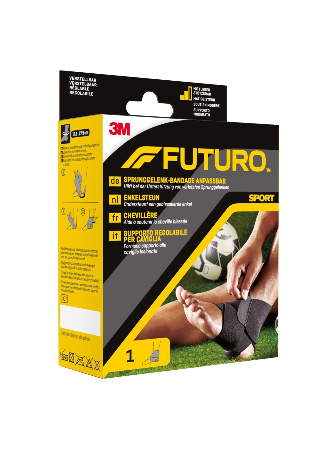 FUTURO Bandaż na staw skokowy regulowany 178-279 cm - wsparcie i komfort - obrazek 2