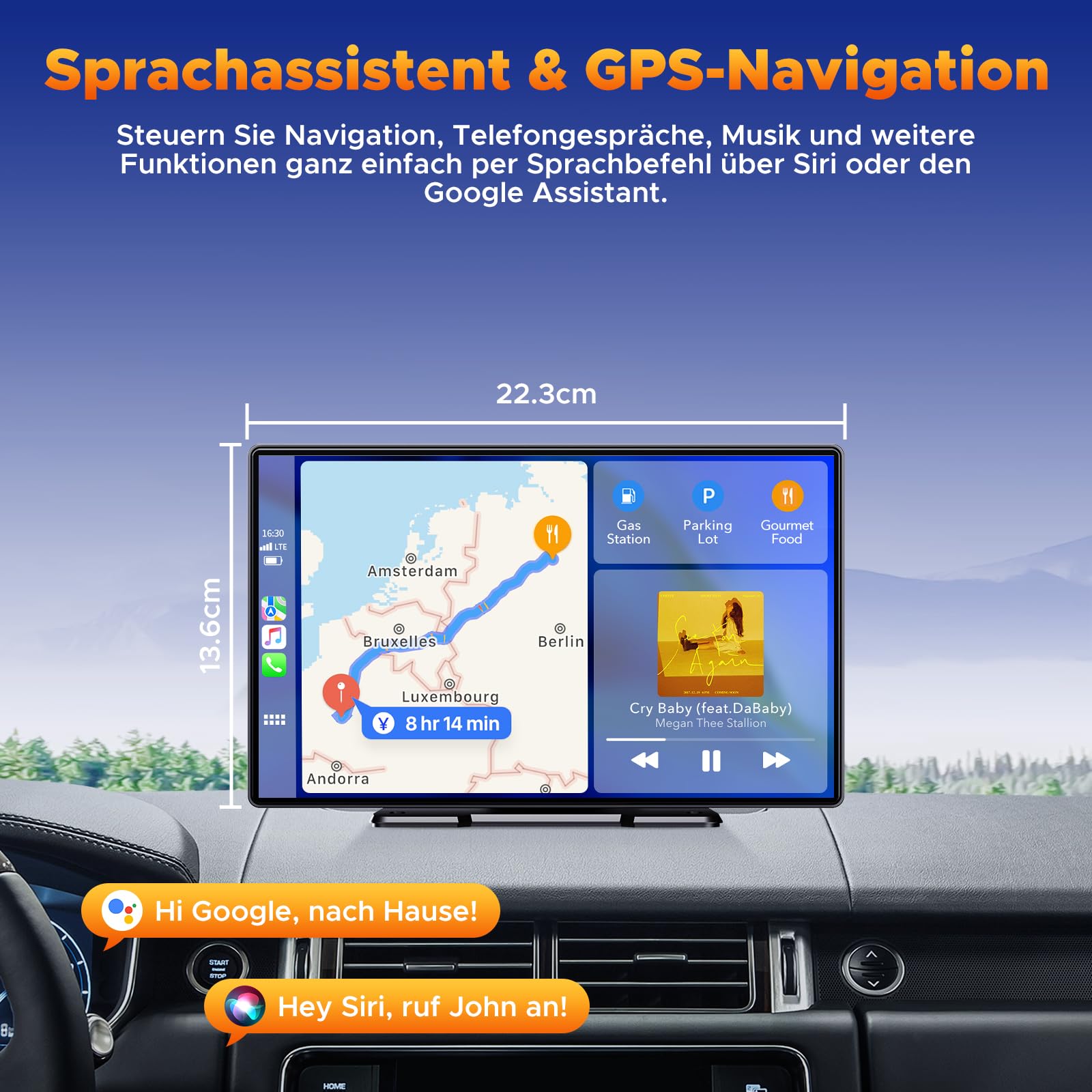 Volam Przenośny radio samochodowe z bezprzewodowym A-pple Carplay i An - obrazek 7