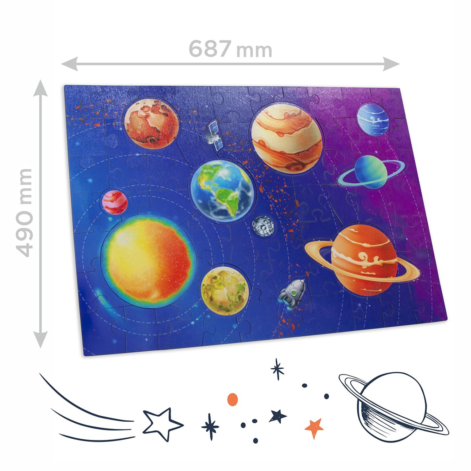 Puzzle podłogowe Układ Słoneczny Ulanik – 69 elementów edukacyjnych dla dzieci 3+ - obrazek 9