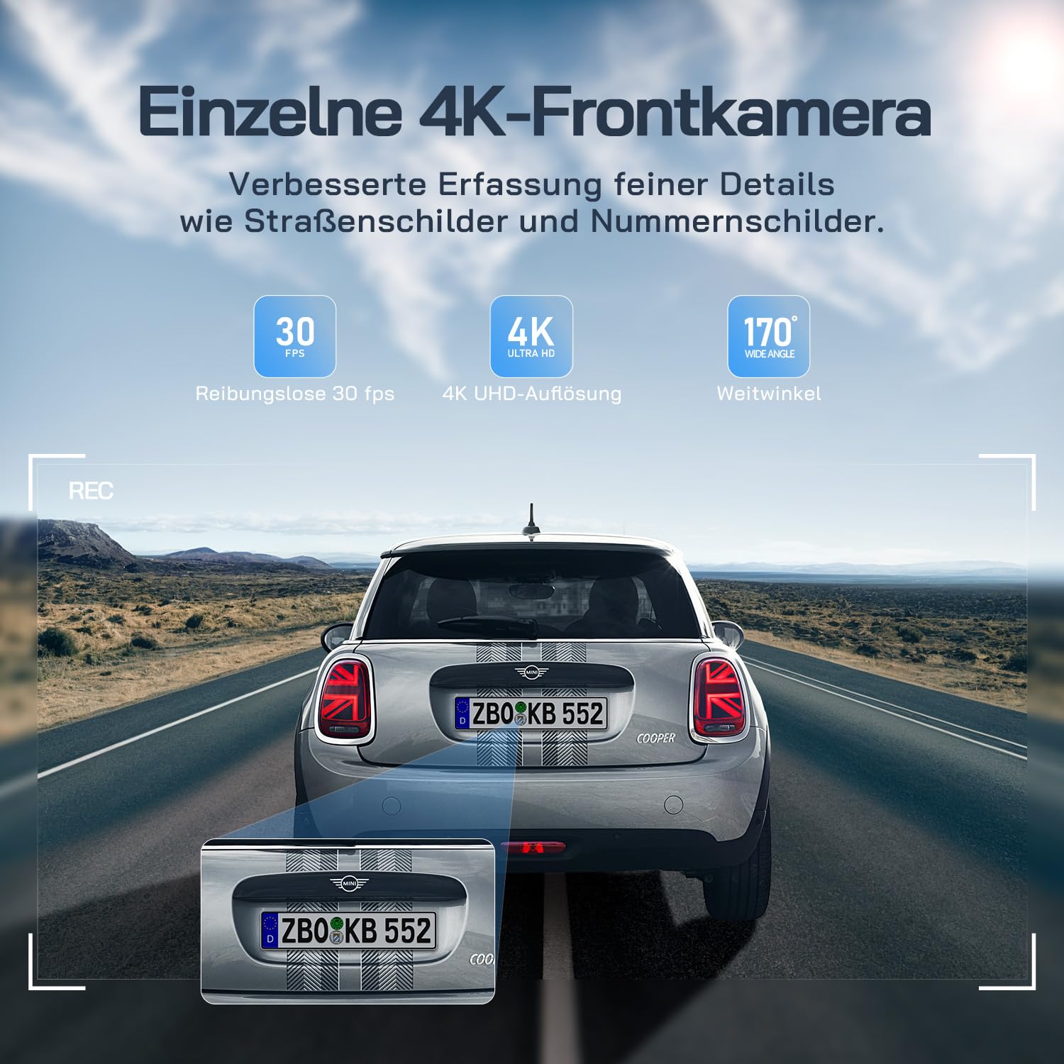 Kamera samochodowa WOLFANG 4K przednia i tylna kamera samochodowa Wi-F - obrazek 7