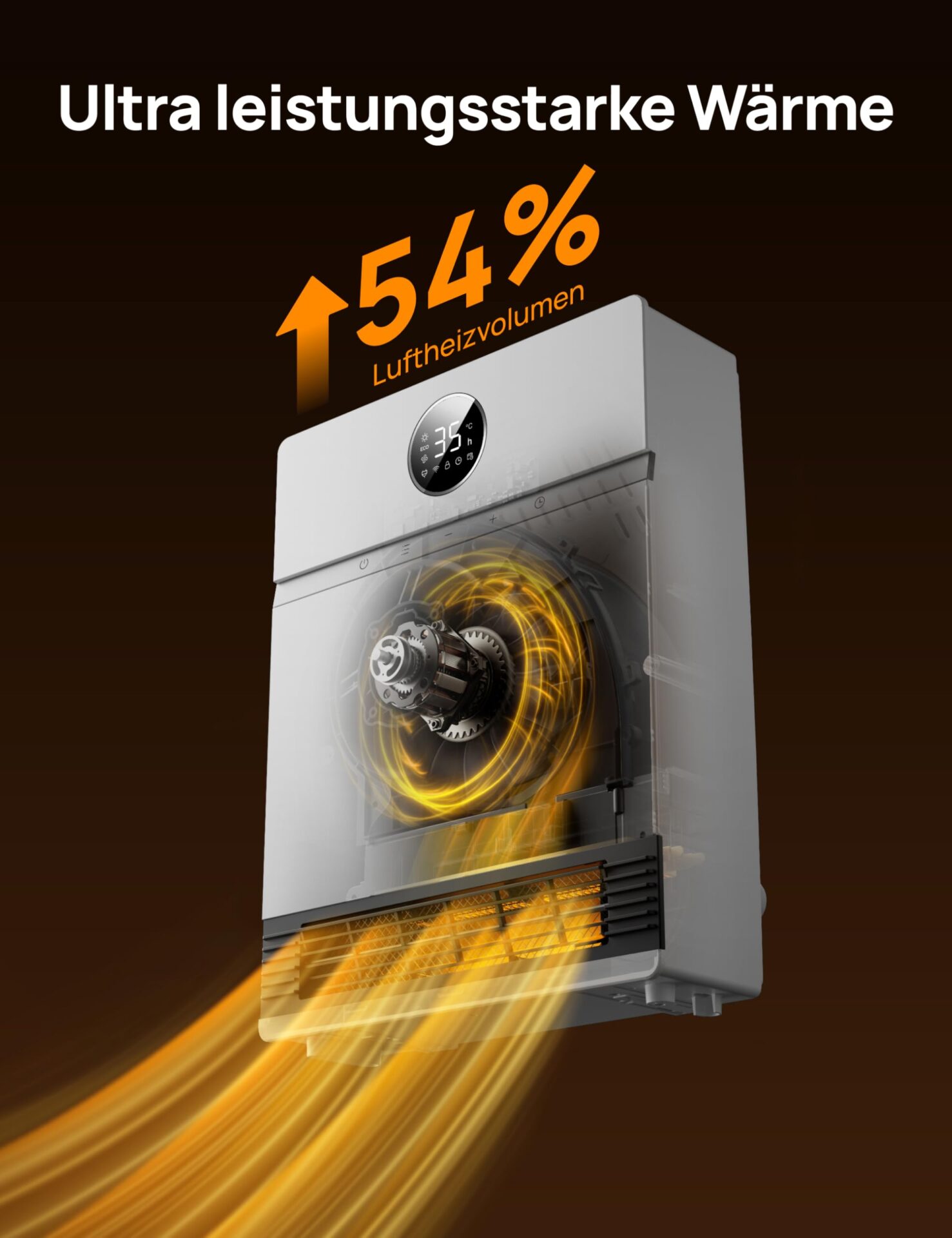 Dreo Inteligentny konwektor ścienny, wylot wentylatora 30°, 2000 W, re - obrazek 6