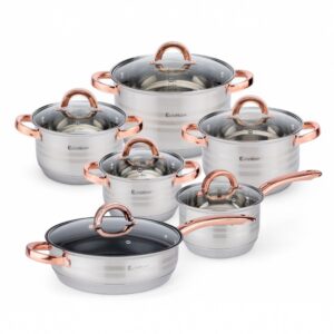 EliteHoff Zestaw Garnków Indukcyjnych, 7-Warstwowy Garnek ze Stali Nie