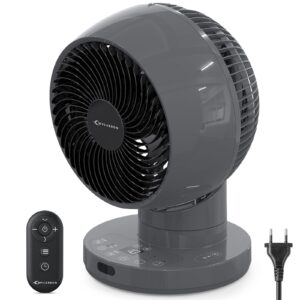 Cichy wentylator MYCARBON DC 30°/60°/90° z oscylacją 10° - Turbo 3D 25 m²