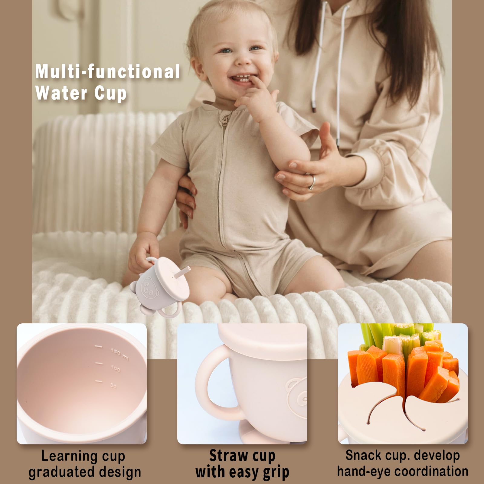 10 sztuk, Silikonowy zestaw naczyń dla niemowląt, antypoślizgowy, z pr - obrazek 5