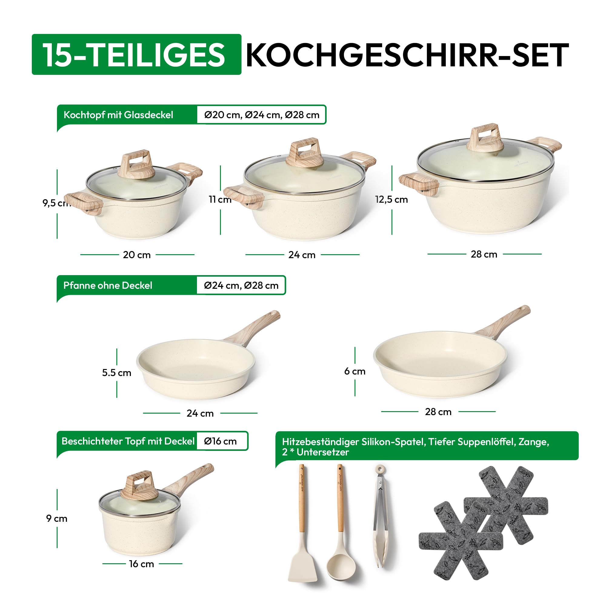 JUST PERFECTO - Zestaw Garnków Indukcyjnych 14 Elementów z Pokrywkami - obrazek 7