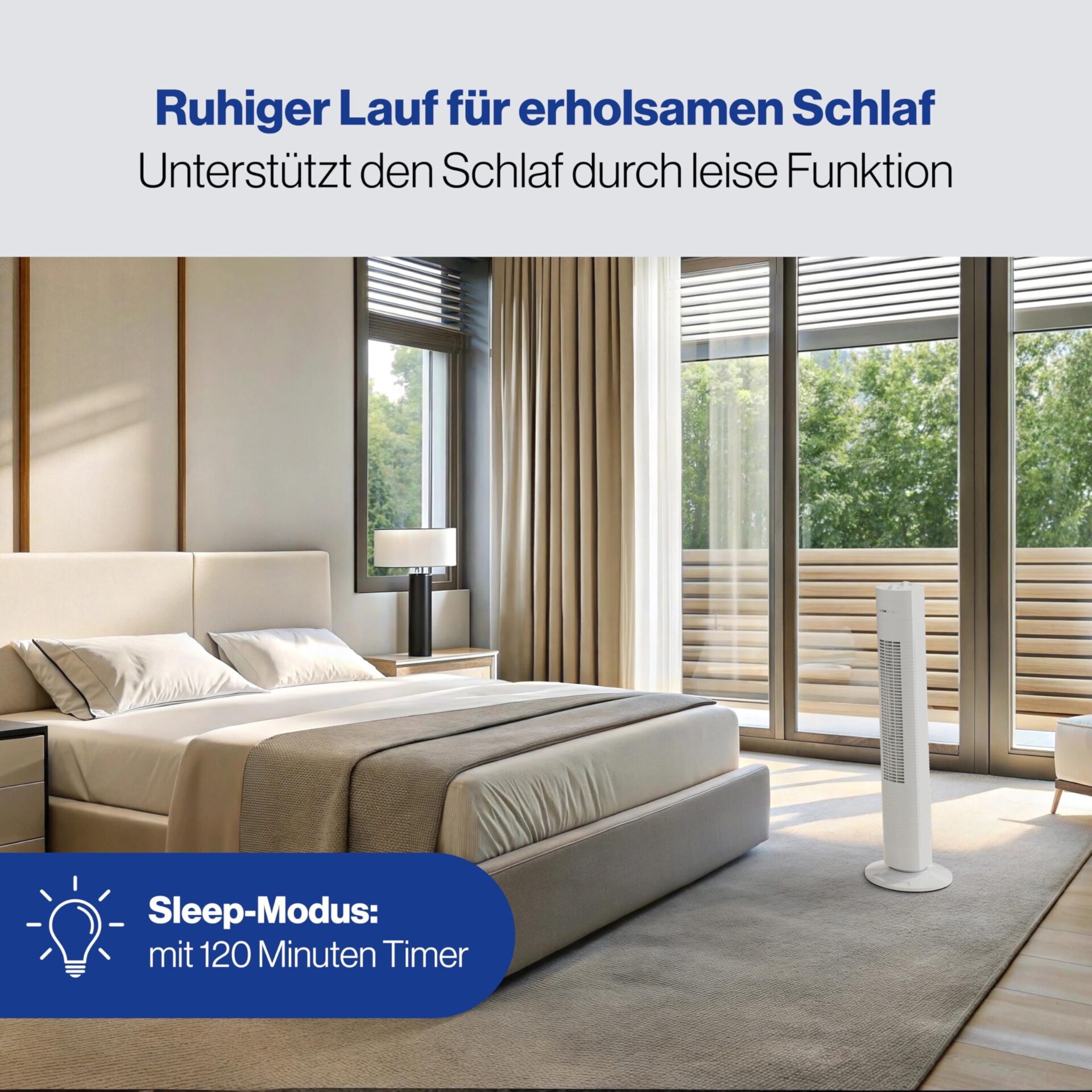 Wentylator wieżowy Clatronic TVL 3770 - 3 prędkości, oscylacja 75°, timer 120 min - obrazek 7