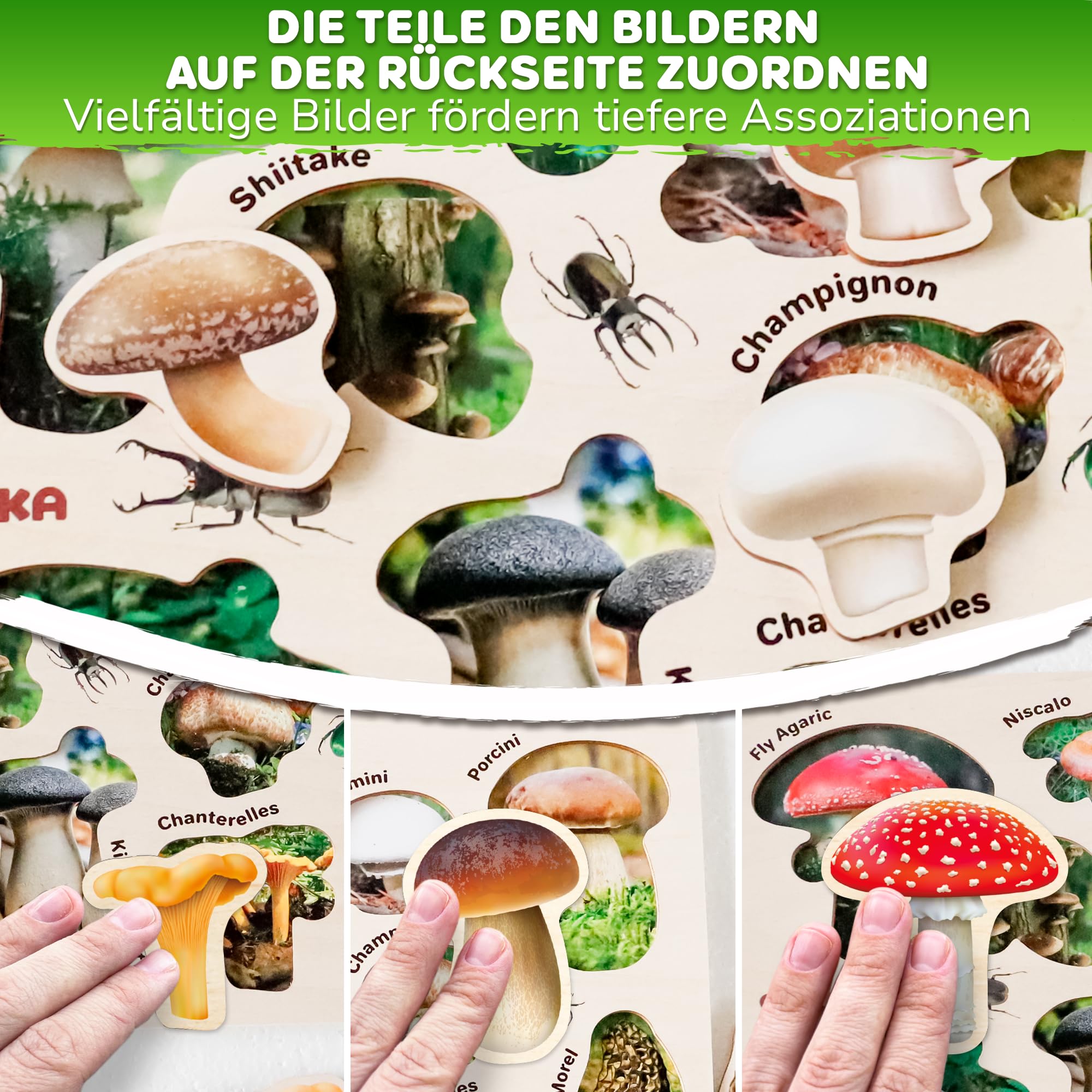 QUOKKA Puzzle Dla Dzieci Od 1, 2, 3 Lat - Zestaw 3X Drewniane Puzzle M - obrazek 7